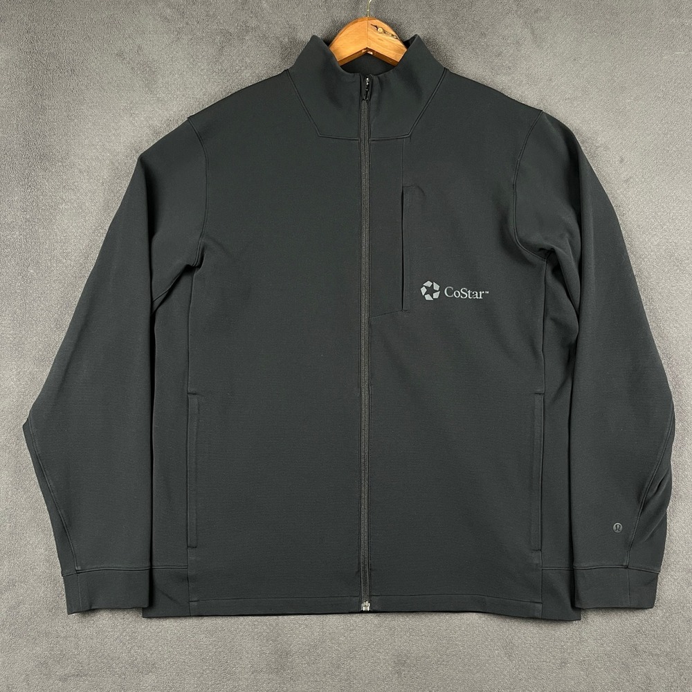 Lululemon Sojourn Jacket Mens XL Black Full Zip Mock Neck Stretch CoStar Logo
